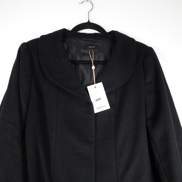 New Quince Women's Mod Italian Wool Cocoon Coat Preppy Black $170 Large 4025 - Picture 4 of 12